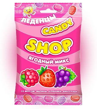 Карамель леденцовая "CANDYSHOP" ЯГОДНЫЙ МИКС 80 грамм