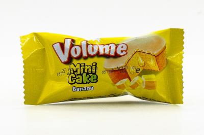 Кекс Volume Mini в какао глазури с банановым соусом 16 гр